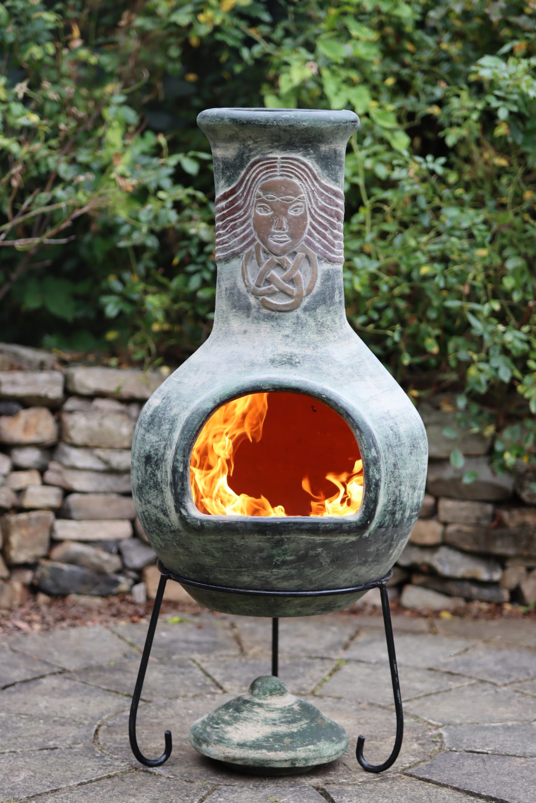 Extra-large Grey Boudicca Mexican chimenea - Chimeneas